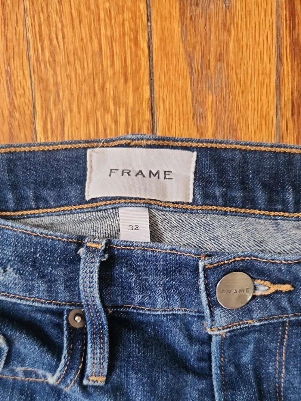 Frame Denim Men's Distressed Blue Slim Straight Jeans - Picture 2 of 4